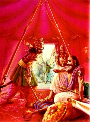 Duryodhana com seu mestre Dronacharya