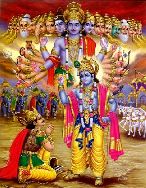 Krishna mostra Sua Forma Universal para Arjuna - Visvarupa